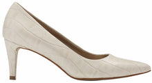 Sophia: White Dressy Croco Print Leather