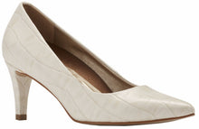 Sophia: White Dressy Croco Print Leather