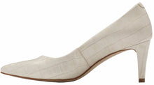 Sophia: White Dressy Croco Print Leather