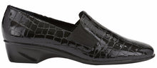 Teri: Black Croco Patent Print Leather