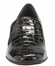 Teri: Black Croco Patent Print Leather