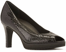 Tigress: Black Patent Belly Snake Print Leather