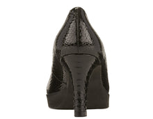 Tigress: Black Patent Belly Snake Print Leather