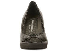 Tigress: Black Patent Belly Snake Print Leather