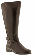 Tristan: Brown Nappa Leather WIDE WIDE CALF