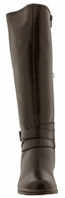 Tristan: Brown Nappa Leather WIDE CALF