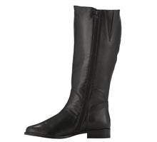 Tundra: Black Leather WIDE WIDE CALF